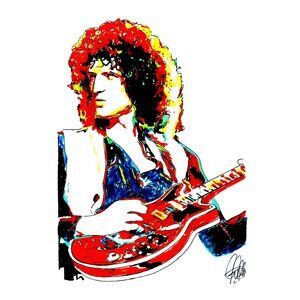 Brian May Queen Guitar Hard Rock Music Poster Print Wall Art 13x19